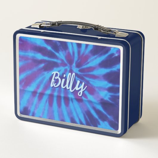 Tie Dye Blue Blauwgroen Paarse Kleurrijke Patroon  (Achterkant)