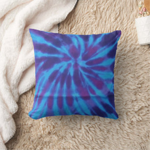 Tie Dye Blue Blauwgroen Paarse Kleurrijke Patroon Kussen