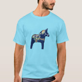Tie Dye Blue Dala Horse t-shirt (Voorkant)