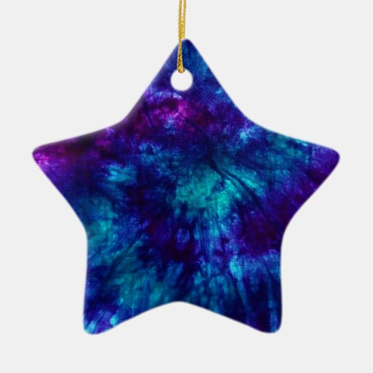Tie Dye/Blue en Green Keramisch Ornament (Voorkant)