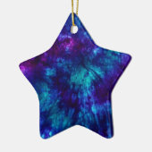 Tie Dye/Blue en Green Keramisch Ornament (Links)