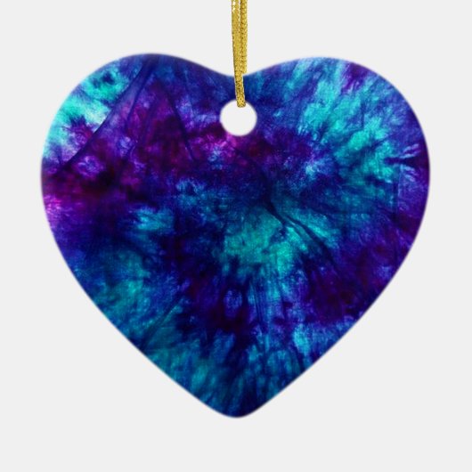Tie Dye/Blue en Green Keramisch Ornament (Voorkant)