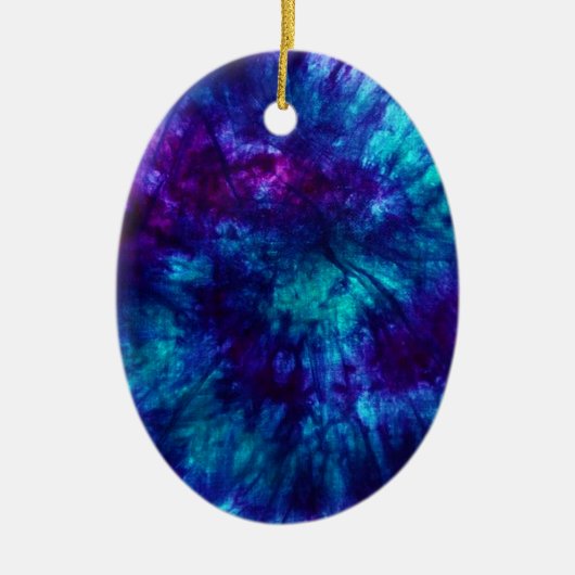 Tie Dye/Blue en Green Keramisch Ornament (Voorkant)