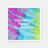 Tie Dye Blue, gepersonaliseerd papierfeest Servet (Voorkant)