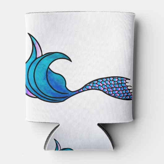 Tie Dye Blue Mermaid Blikjeskoeler (Voorkant)