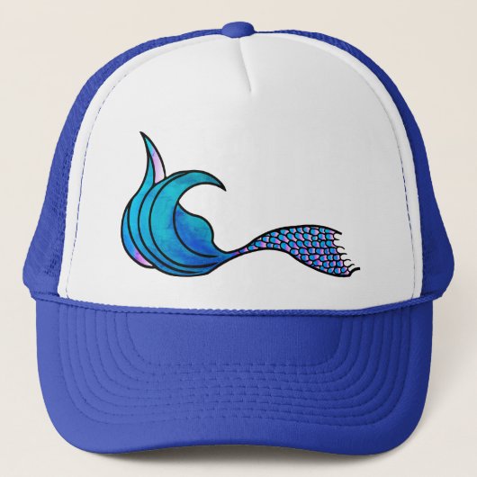 Tie Dye Blue Mermaid Trucker Pet (Voorkant)