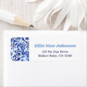 Tie Dye Blue Shibori Art Return Address Label (Insitu)