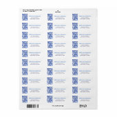 Tie Dye Blue Shibori Art Return Address Label (Full Sheet)