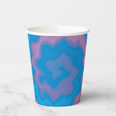 Tie dye blue werveling funky retro patroon partij papieren bekers (Links)