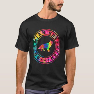 Tie Dye Bohemian Herder Hond Mam Papa Pet T-shirt