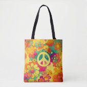 Tie Dye Boho Hippy 60s Vredesbord Tote Bag (Voorkant)