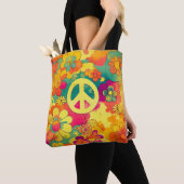 Tie Dye Boho Hippy 60s Vredesbord Tote Bag (Dichtbij)