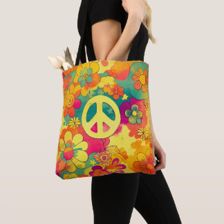 Tie Dye Boho Hippy 60s Vredesbord Tote Bag