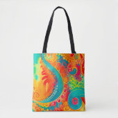 Tie Dye Boho Hippy jaren 60 Vrede Tote Bag (Voorkant)