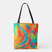 Tie Dye Boho Hippy jaren 60 Vrede Tote Bag (Achterkant)