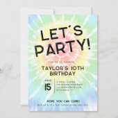 Tie Dye, Bold Laten we feesten elke leeftijd verja Kaart (Voorkant)