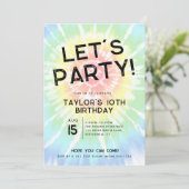 Tie Dye, Bold Laten we feesten elke leeftijd verja Kaart (Staand voorkant)