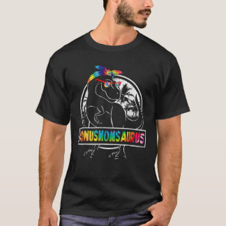 Tie Dye Bonusmomsaurus Bonus Mom Dinosaur Rex Moth T-shirt