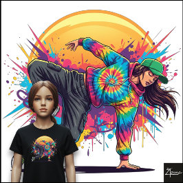 Tie-Dye Breakdance Verfspatten Urbane Kunst Tri-Blend Shirt