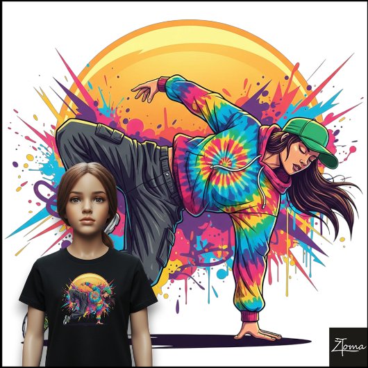 Tie-Dye Breakdance Verfspatten Urbane Kunst Tri-Blend Shirt