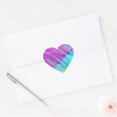 Tie Dye Bright Paars en Blauwgroen Heart Sticker (Envelop)