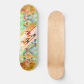 Tie dye Bulldog Blauwgroen Red Persoonlijk Skateboard (Voorkant)