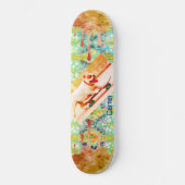 Tie dye Bulldog Blauwgroen Red Persoonlijk Skateboard (Voorkant)