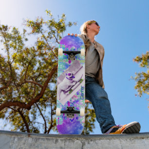 Tie dye Bulldog Blue Paars Persoonlijk Skateboard