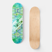 Tie dye Bulldog Green Blue skateboard (Voorkant)