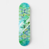 Tie dye Bulldog Green Blue skateboard (Voorkant)