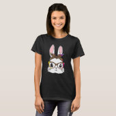 Tie Dye Bunny Face Leopard Glasses Headband Happy T-shirt (Voorkant volledig)