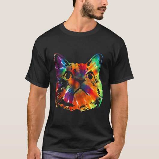 Tie Dye Ca Colorful Tye Dye Kitten T-shirt (Voorkant)