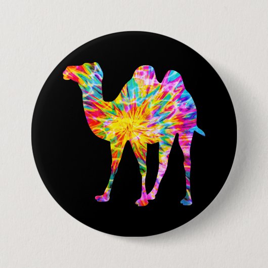 TIE DYE CAMEL RONDE BUTTON 7,6 CM (Voorkant)