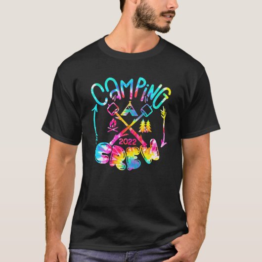 Tie Dye Camping Crew 2022 Campfire Camping Life Ha T-shirt (Voorkant)