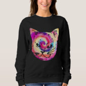 Tie Dye Cat Kitten  Hippie Trui (Voorkant)