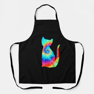 Tie Dye Cat _ Kleurrijk Type Dye Kitten Schort