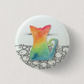 Tie Dye Cat met bubbels Ronde Button 3,2 Cm (Voorkant)