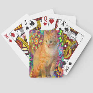 Tie Dye Cat Pokerkaarten