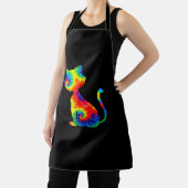 Tie Dye Cat Shirt _ Kleurrijke Tye Dye Kitten_1 Schort (Insitu)