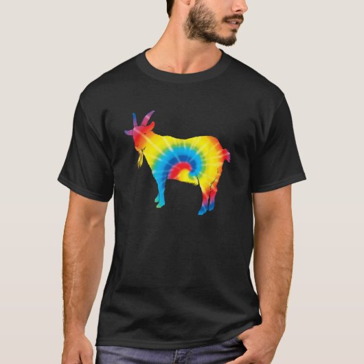 Tie Dye Chamois Rainbow Print Animal Hippie Peace T-shirt (Voorkant)