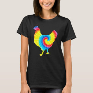 Tie Dye Chicken Rainbow Print Hen Fowl Hippie Peac T-shirt