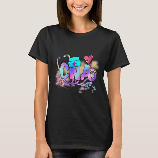 Tie Dye CNA Schattigee Nurse Day CNA RN Nurse Week T-shirt (Voorkant)