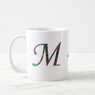 Tie Dye Colorful Swirful Letter M Monogram Koffiemok