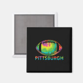 Tie Dye Cool Football Design Apparel Pittsburgh  Magneet (Voorkant / Achterkant)