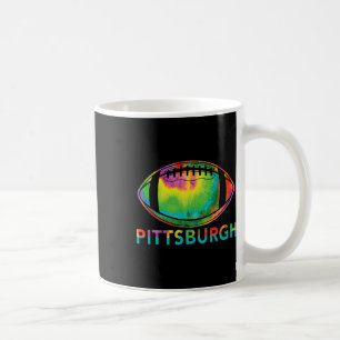 Tie Dye Cool Voetbal Design Kleding Pittsburgh Koffiemok
