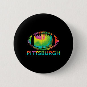Tie Dye Cool Voetbal Design Kleding Pittsburgh Ronde Button 5,7 Cm