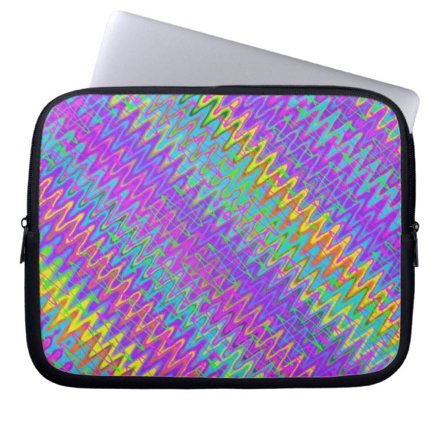 Tie Dye Crazy Chevron Laptop Sleeve (Voorkant)
