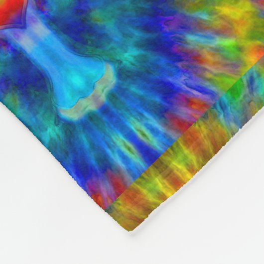 Tie Dye Cross Fleece Deken (Hoek)