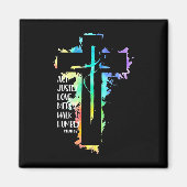Tie Dye Cross Micah 68 Act Justly Bijbel Schrift Magneet (Voorkant)