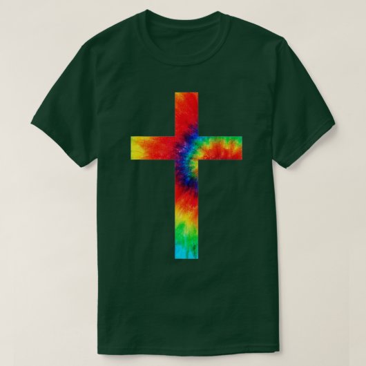 Tie Dye Cross Stropdas Dyed Religion T-shirt (Design voorkant)